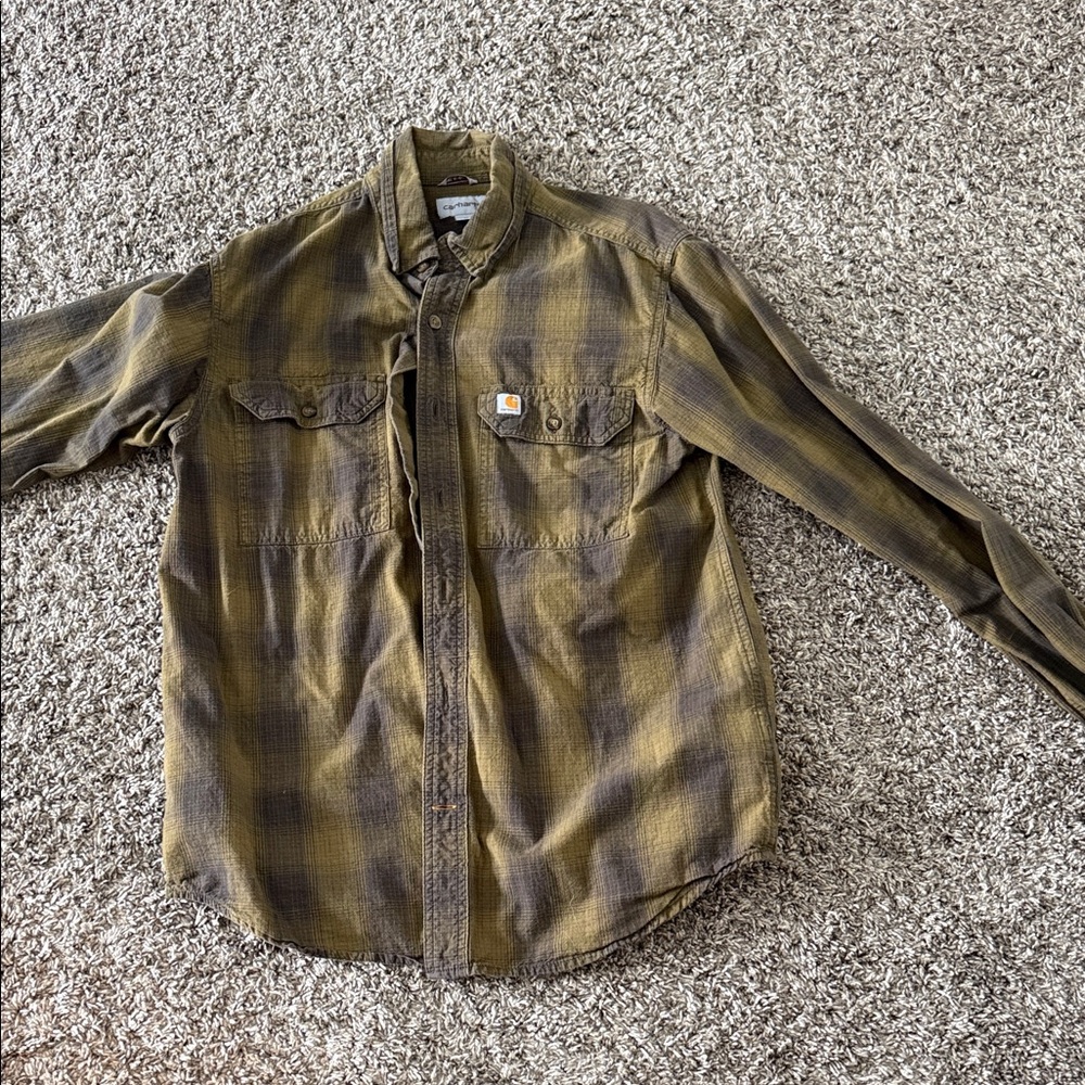 Carhartt Khaki and Brown Checkered Shirt